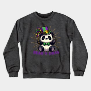 Mardi Gras black and white panda Crewneck Sweatshirt